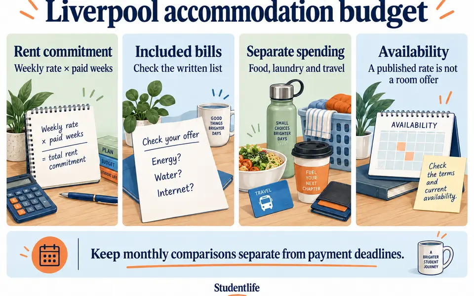 Liverpool Student Accommodation Costs and Monthly Budget